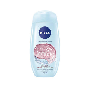 Nivea Deep Cleansing Shower Clay Fresh Hibiscus & White Sage (250ml) - Clearance