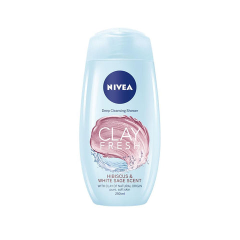 Nivea Deep Cleansing Shower Clay Fresh Hibiscus & White Sage (250ml) - Clearance