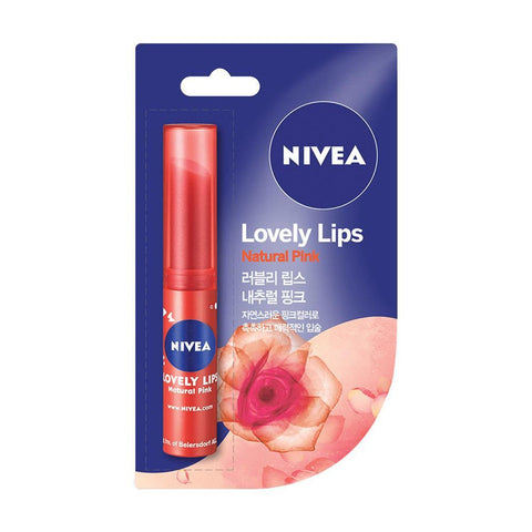 Nivea Lovely Lips Natural Pink Lip Balm (2.4g) - Clearance