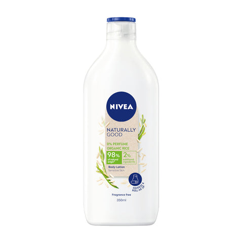 Nivea Naturally Good 0% Perfume Organic Rice Body Lotion (350ml) - Clearance