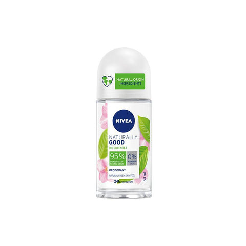 Nivea Naturally Good Bio Green Tea Deodorant Roll On (50ml) - Clearance