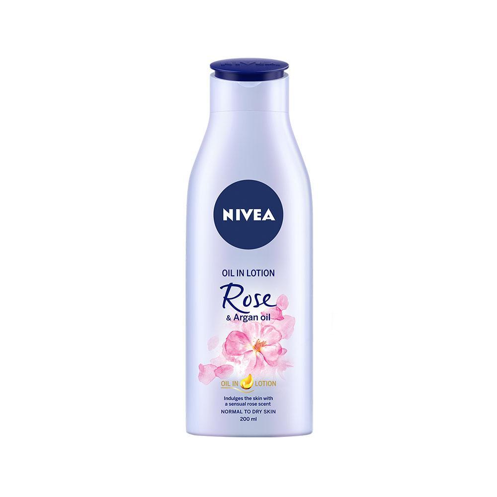 Nivea Oil In Lotion Rose & Argan Oil (200ml) - Clearance