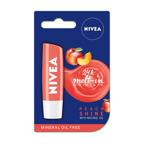 Nivea Peach Shine Caring Lip Balm (4.8g) - Clearance