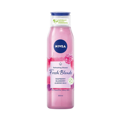 Nivea Refreshing Shower Fresh Blends With Raspberry Blueberry Almond Milk (300ml) - Clearance