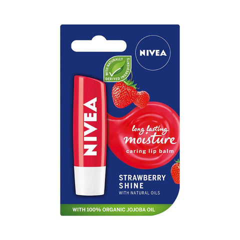 Nivea Strawberry Shine Caring Lip Balm (4.8g) - Clearance