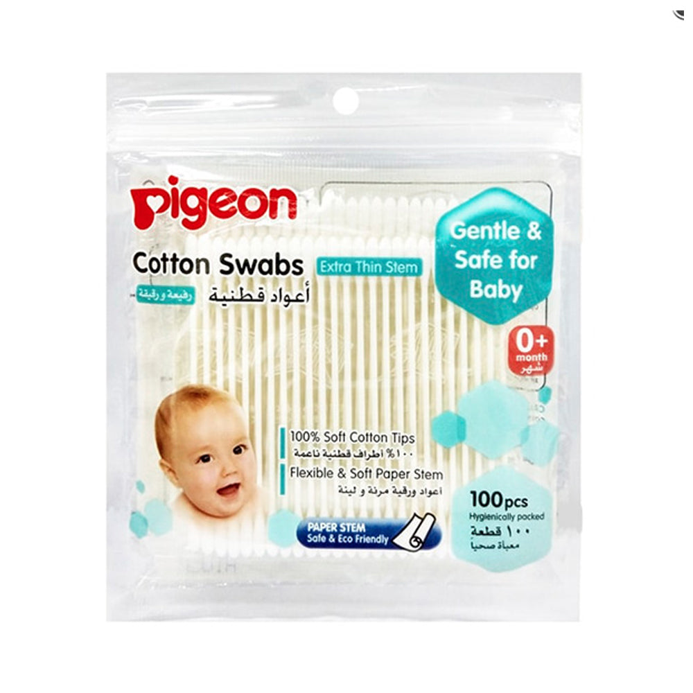 PIGEON Cotton Swabs Extra Thin Stem (100pcs)