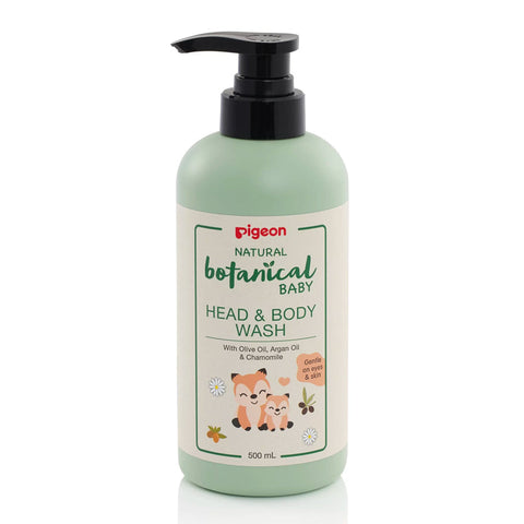 PIGEON Natural Botanical Baby Head & Body Wash (500ml) - Clearance