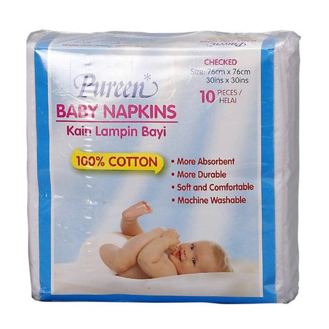 Pureen Baby Napkins Checked (10pcs) - Giveaway