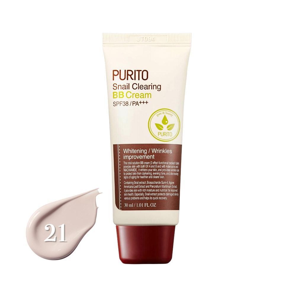 Purito Snail Clearing BB Cream SPF38/PA+++ #21 Light Beige (30ml) - Clearance