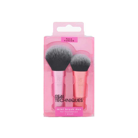 REAL TECHNIQUES Face + Cheek Mini Brush Duo (Set) - Clearance