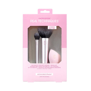 REAL TECHNIQUES Naturally Radiant Sponge + Brush Kit Limited Edition (Set) - Clearance