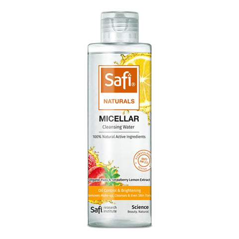 Safi NATURALS Micellar Cleansing Water Yuzu & Strawberry Lemon - Oil Control & Brightening (200ml) - Clearance