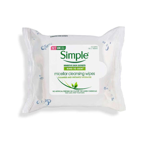 Simple Kind To Skin Micellar Cleansing Wipes (25pcs) - Clearance