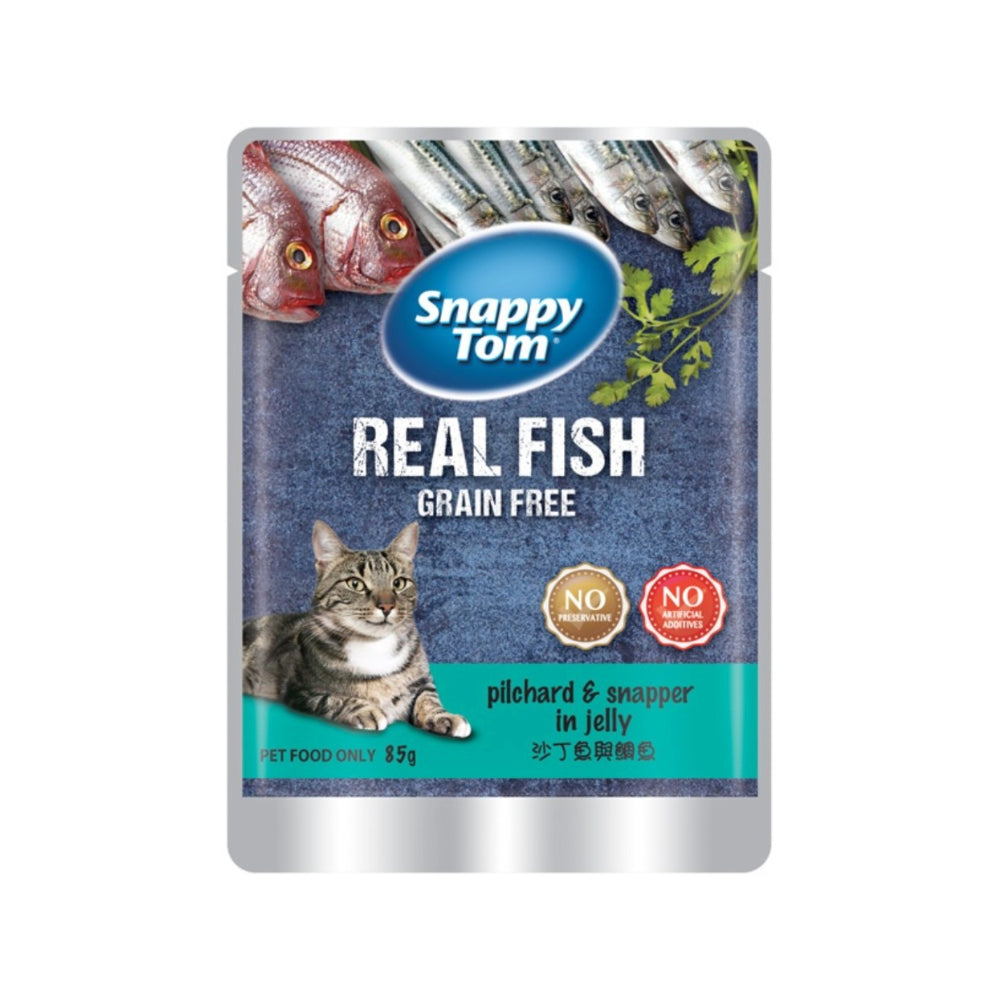 Snappy Tom Real Fish Grain Free Pilchard & Snapper in Jelly (85g)