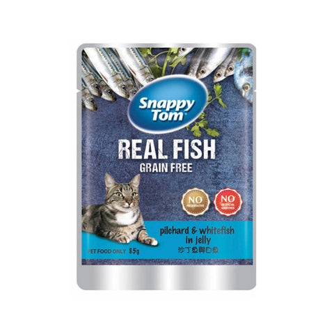 Snappy Tom Real Fish Grain Free Pilchard & Whitefish in Jelly (85g) - Clearance