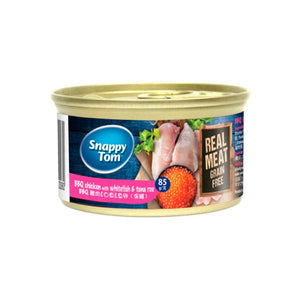 Snappy Tom Real Meat Grain Free BBQ Chicken with Whitefish & Tuna Roe (85g) - Clearance
