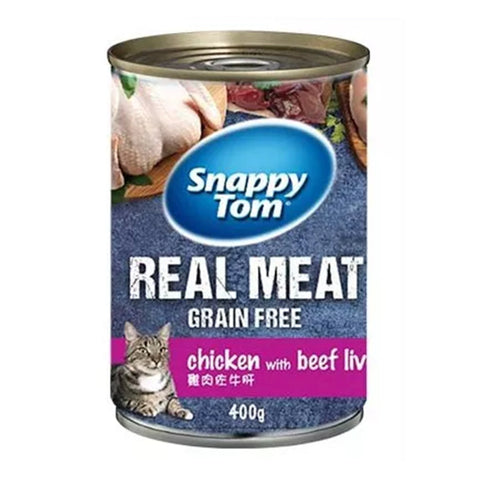 Snappy Tom Real Meat Grain Free Chicken with Beef Liver (400g) - Clearance