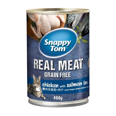 Snappy Tom Real Meat Grain Free Chicken with Salmon in Gravy (400g)