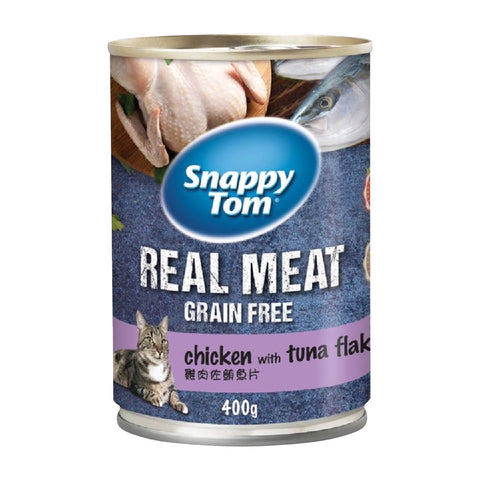 Snappy Tom Real Meat Grain Free Chicken with Tuna Flakes (400g) - Clearance