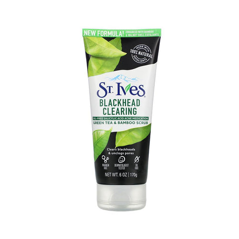 St. Ives Blackhead Clearing Green Tea & Bamboo Scrub (170g) - Clearance