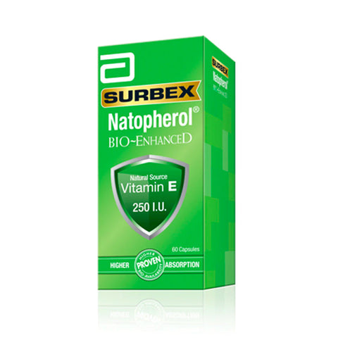 Surbex by Abbott Natopherol Bio-Enhanced Natural Source of Vitamin E 250 I.U. (60caps) - Clearance