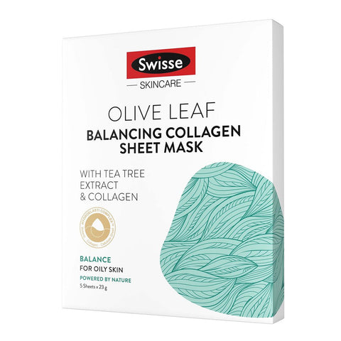 Skincare Olive Leaf Balancing Collagen Sheet Mask (5pcs) - Clearance