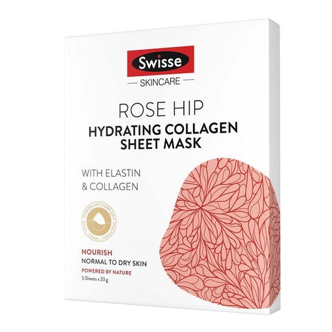 Skincare Rose Hip Hydrating Collagen Sheet Mask (5pcs) - Clearance