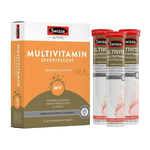 Swisse Ultivite Multivitamin Effervescent Orange Flavour (3x20tabs) - Clearance