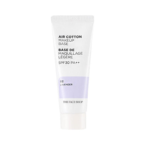 The Face Shop Air Cotton Make Up Base SPF30 PA++ #02 Lavender (35g) - Clearance