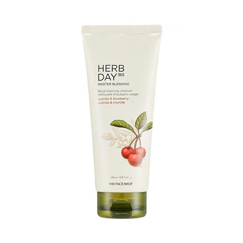 The Face Shop Herb Day 365 Cleansing Foam Acerola & Blueberry (170ml) - Clearance