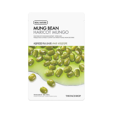 The Face Shop Real Nature Face Mask Mung Bean (1pc) - Clearance