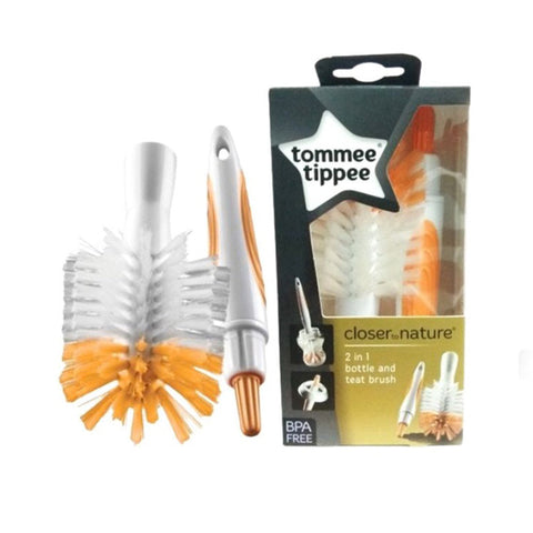 Tommee Tippee Closer to Nature 2 in 1 Bottle and Teat Brush (1pcs) - Clearance