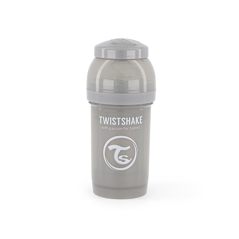 Twistshake Anti-Colic Baby Bottle #Pastel Grey (180ml) - Clearance