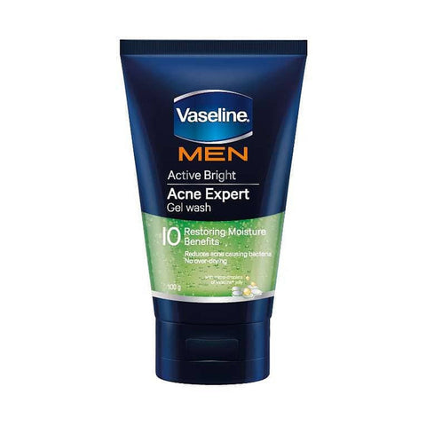 Vaseline Men Active Bright Acne Expert Gel Wash (100g) - Clearance