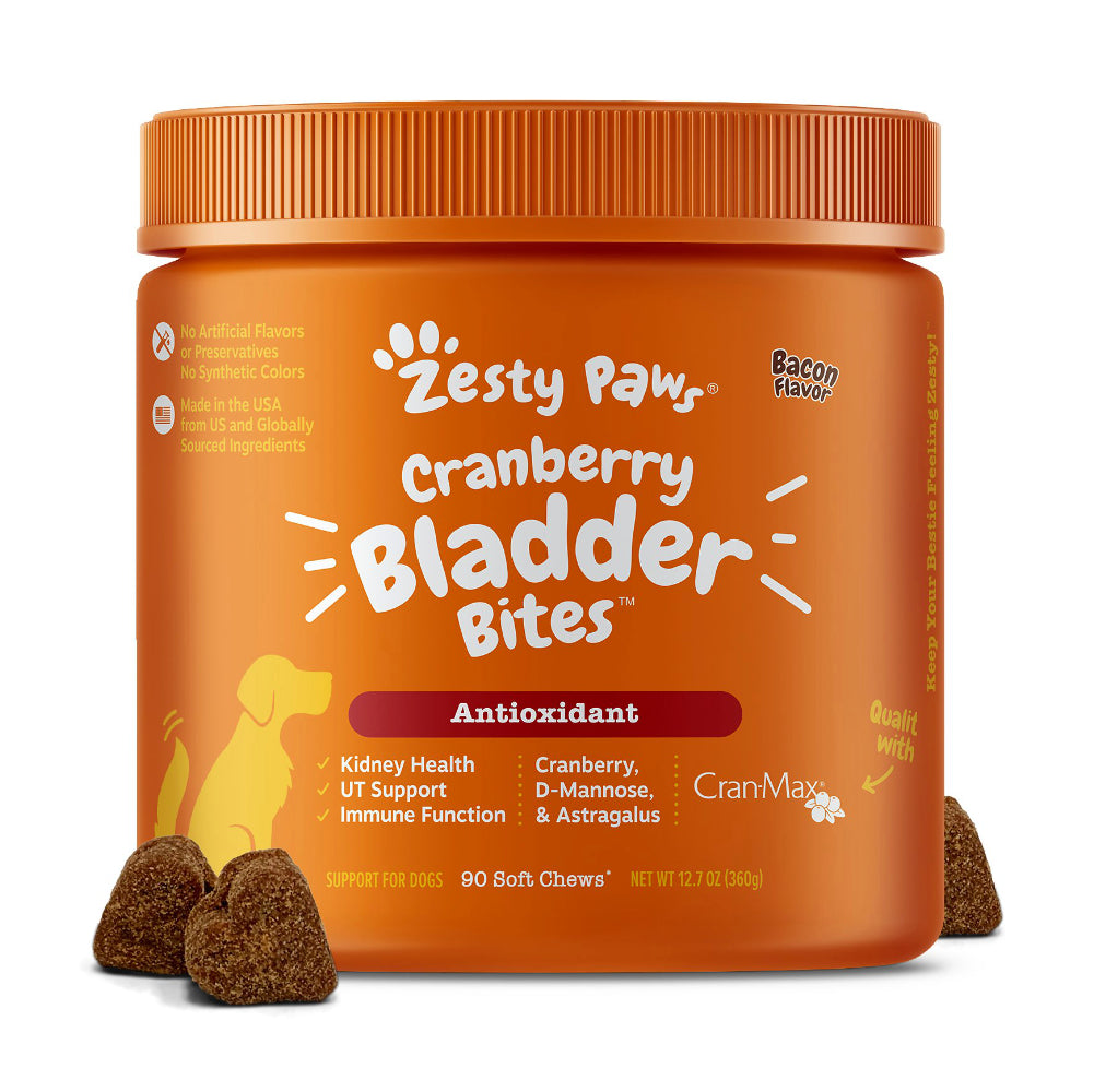 Zesty Paws Cranberry Bladder Bites Antioxidant Bacon Flavor for Dogs (90pcs)
