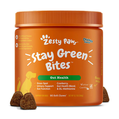 Zesty Paws Stay Green Bites Digestion Chicken Flavor for Dogs (90pcs) - Giveaway